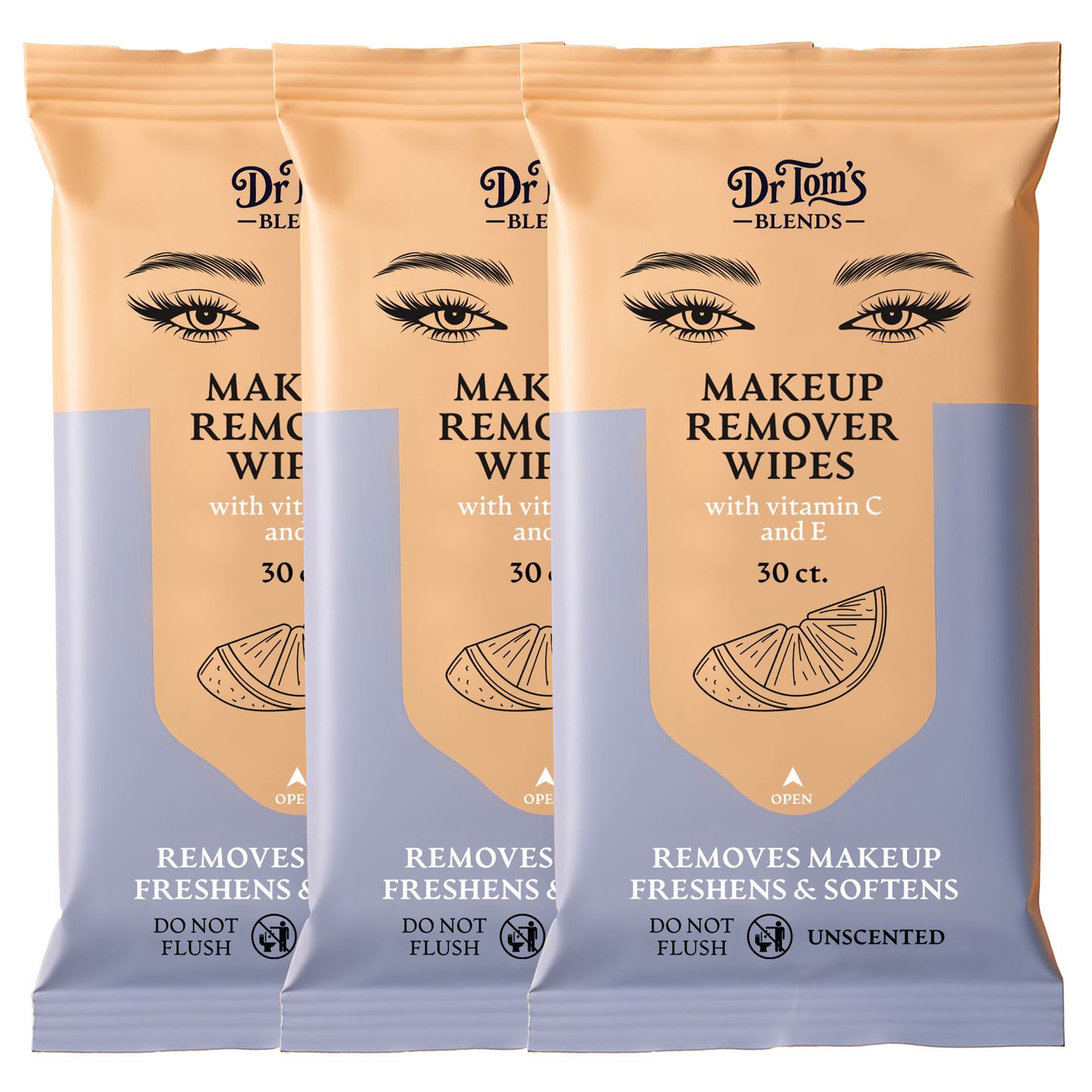 Makeup Remover Wipes (30 ct.) with Vitamin C and E, Unscented